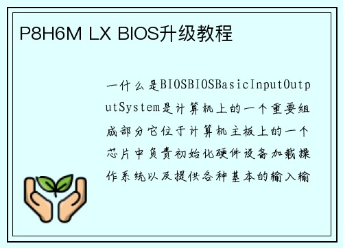 P8H6M LX BIOS升级教程